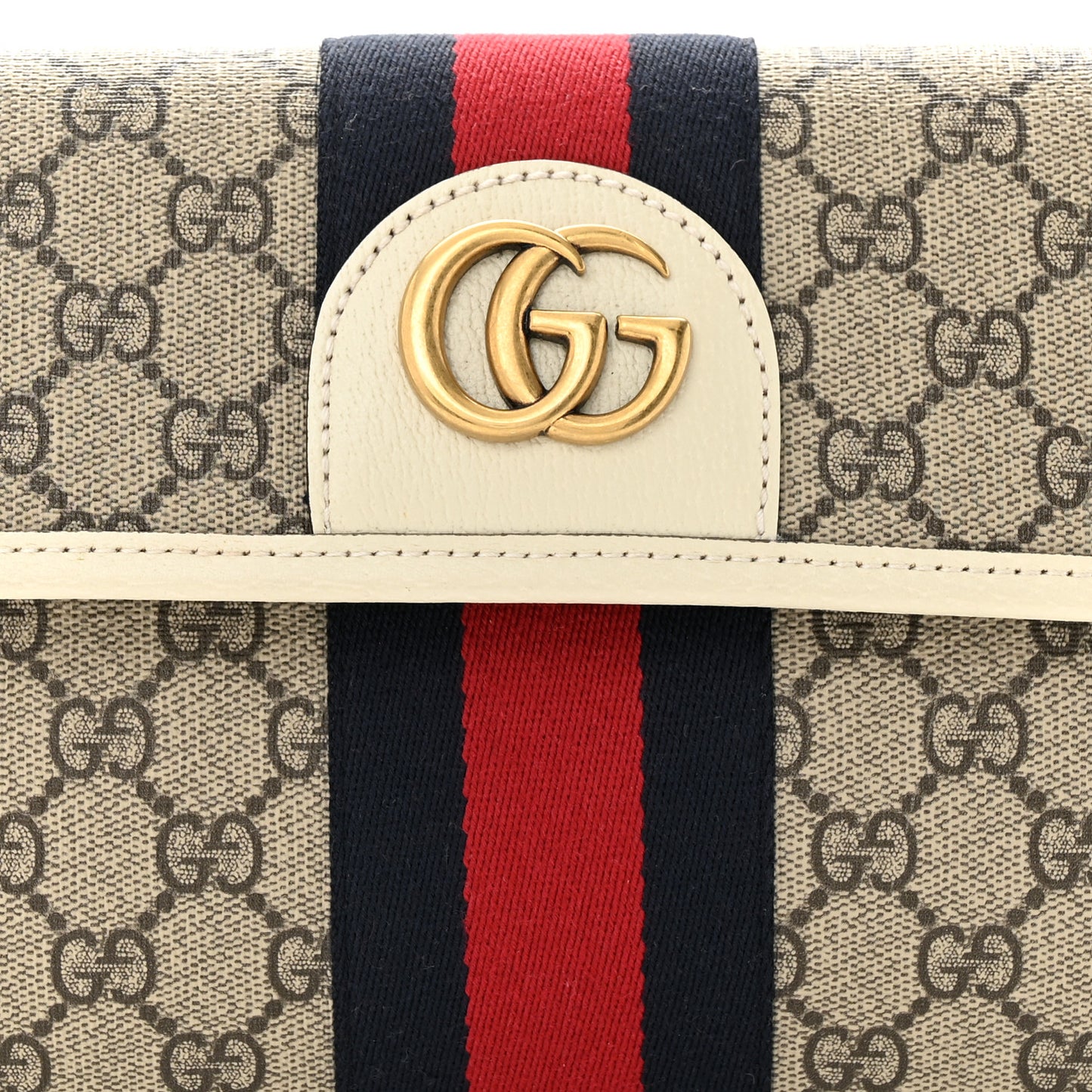 GG Supreme Monogram Web Small Ophidia Belt Bag 90 36 Beige Ebony White