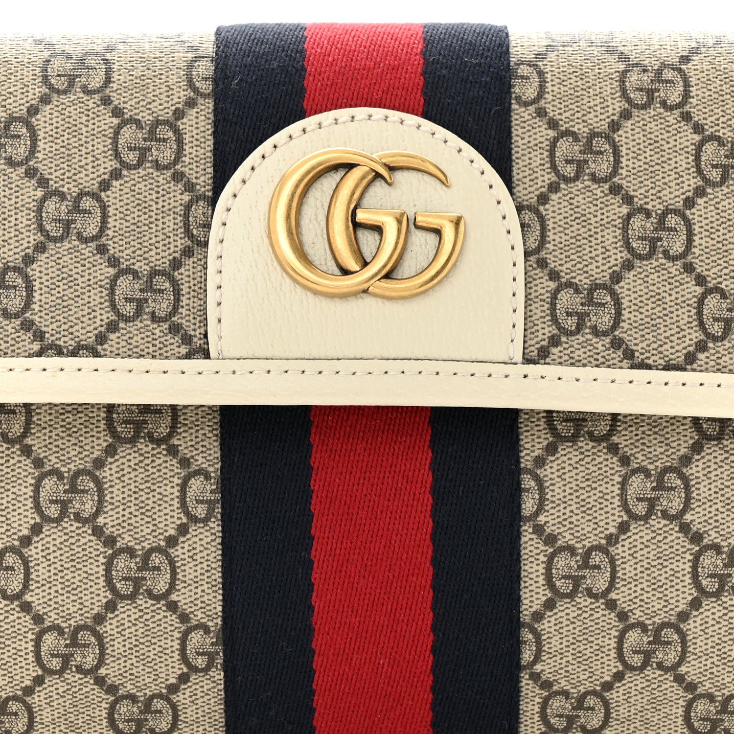Gucci GG Supreme Monogram Web Small Ophidia Belt Bag 90 36 Beige Ebony White 8 of 11