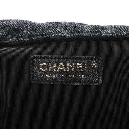 Chanel Velvet Camellia Stamped XXL Travel Flap Bag Black 6 of 9