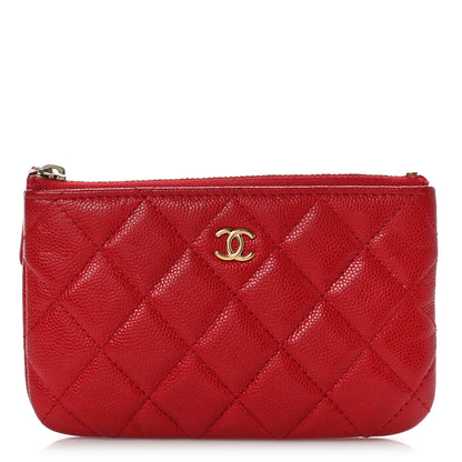 Chanel Caviar Quilted Small Cosmetic Case Red 1 of 8