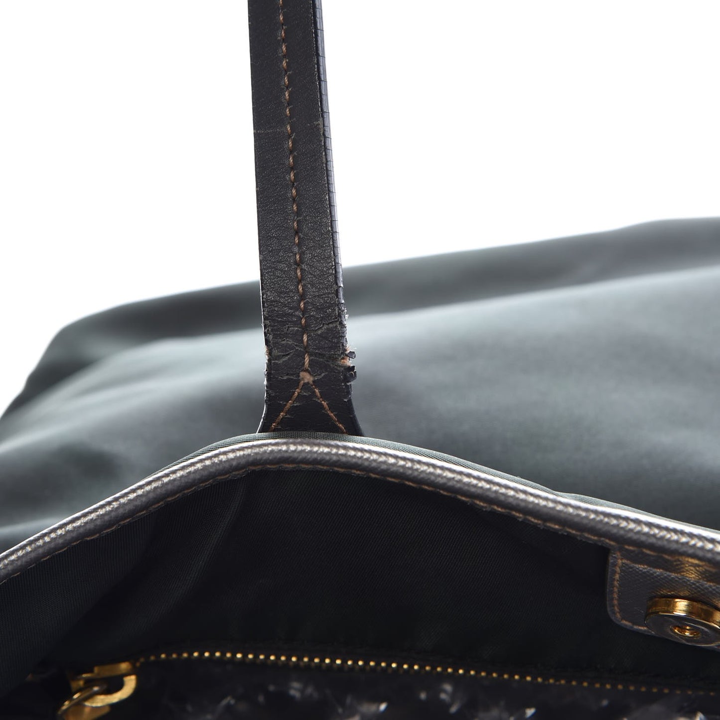 Tessuto Nylon Saffiano Tote Green