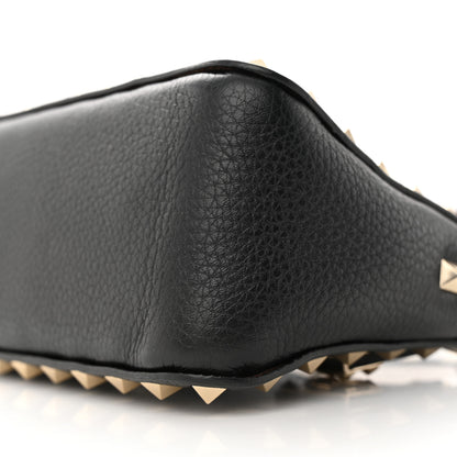 Valentino Garavani Pebbled Calfskin Small Rockstud Flip Lock Shoulder Bag Black 8 of 12