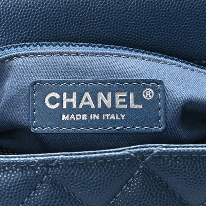 Chanel Caviar Quilted Small Coco Handle Flap Blue 6 of 9