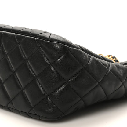Chanel Lambskin Quilted Small Pearl Crush Hobo Black 10 of 10