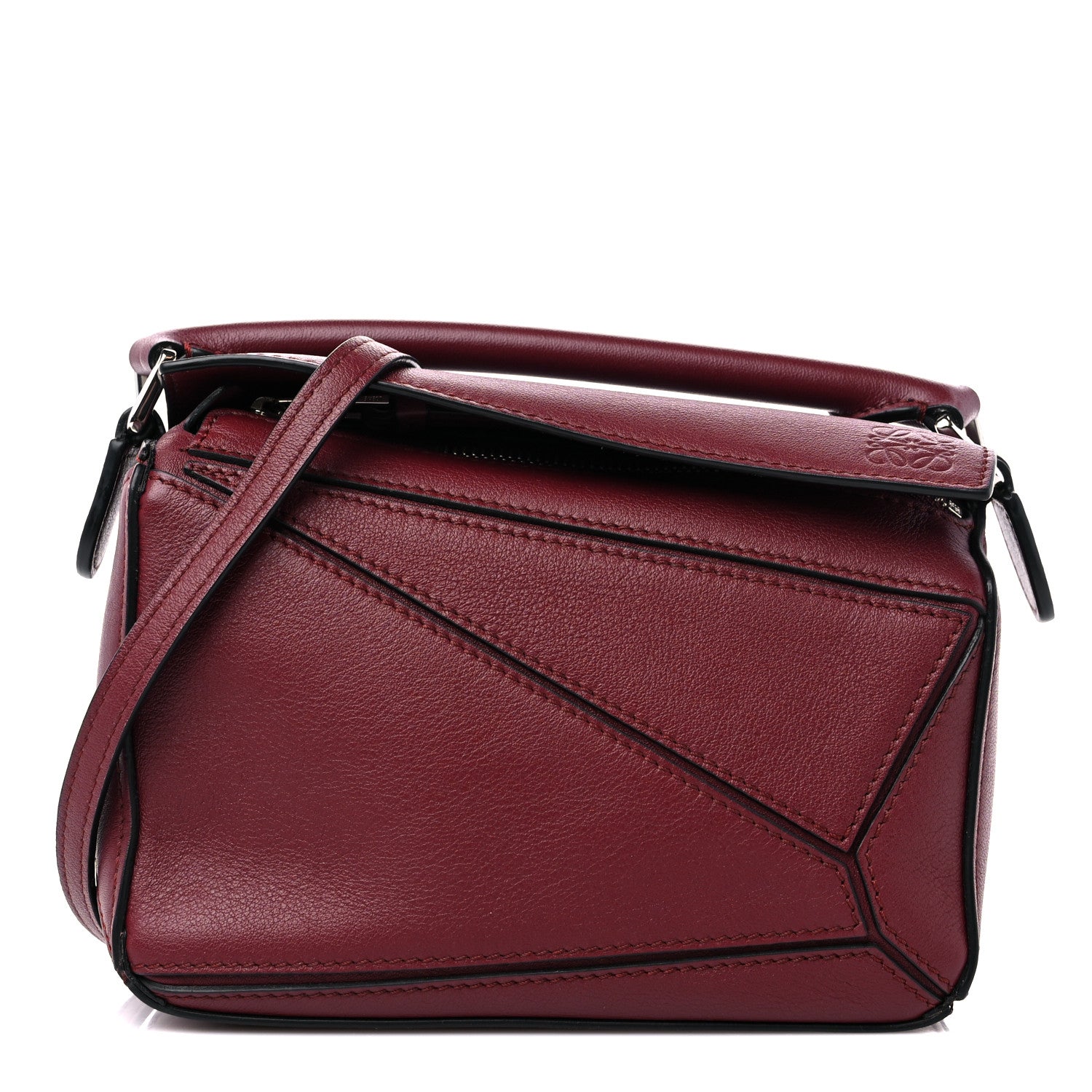 Loewe Calfskin Mini Puzzle Bag Wine 1 of 8