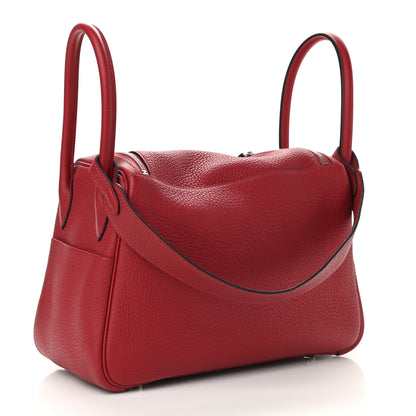 Hermes Taurillon Clemence Lindy 26 Rouge Grenat 3 of 9