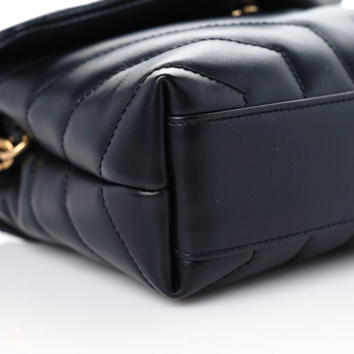 Saint Laurent Calfskin Y Quilted Monogram Toy Loulou Crossbody Bag Black 7 of 9