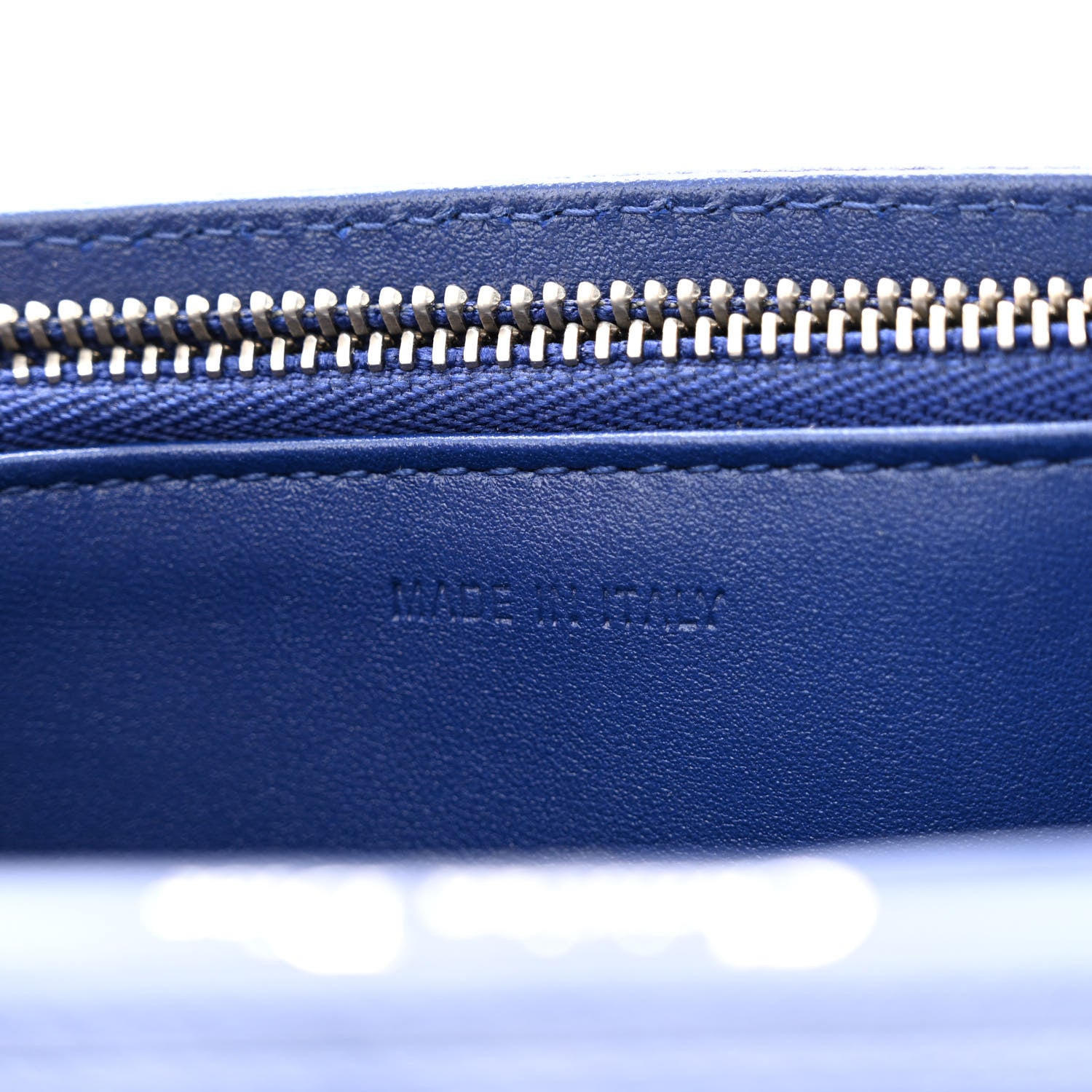 Christian Dior Grained Calfskin Diorama Wallet on Chain Pouch Blue 7 of 12