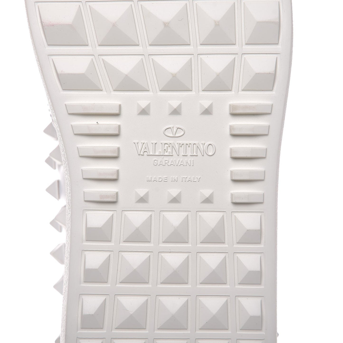 Calfskin Rockstud Sneakers 38 White