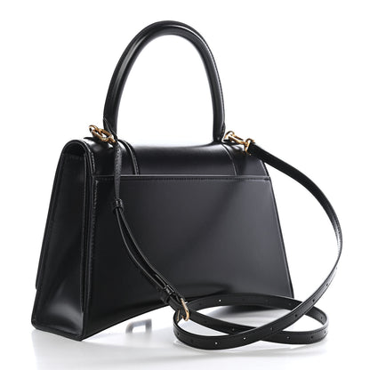 Balenciaga Shiny Box Calfskin Medium Hourglass Top Handle Bag Black 3 of 8