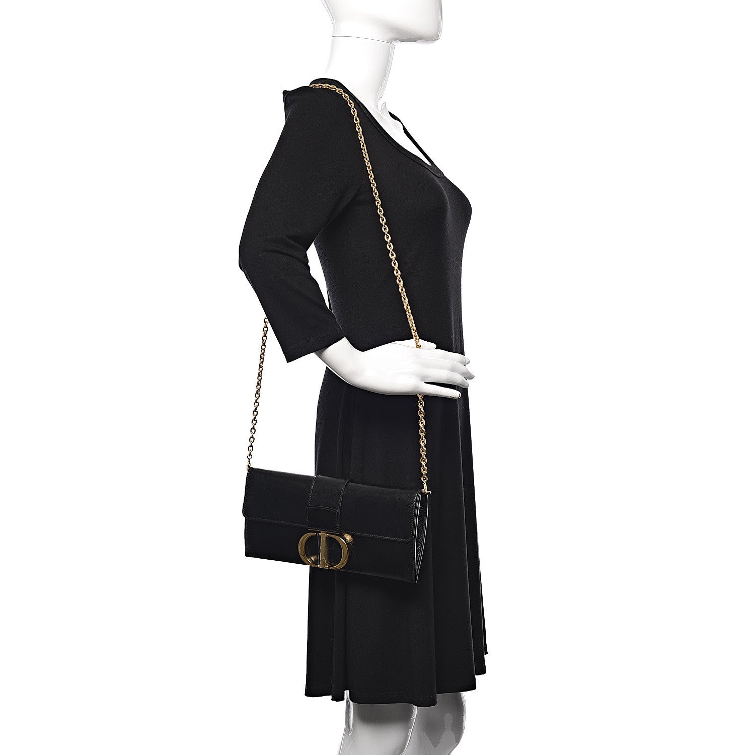 Christian Dior Lambskin 30 Montaigne Clutch Black 2 of 9
