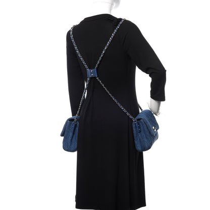 Chanel Denim Quilted Side Packs Blue 3 of 13
