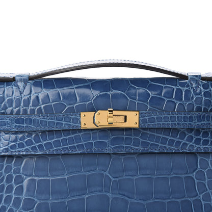 Hermes Shiny Alligator Kelly Pochette Mykonos 28 of 31