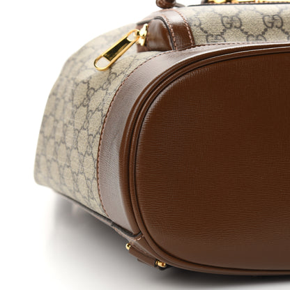 Gucci GG Supreme Monogram Calfskin Horsebit 1955 Single Buckle Backpack Beige Brown Sugar 8 of 9