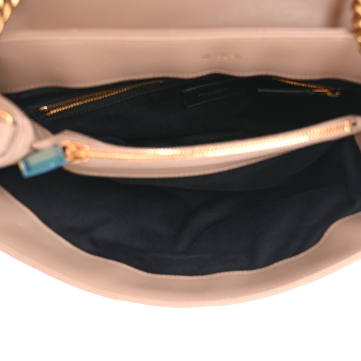 Saint Laurent Calfskin Y Quilted Monogram Medium Loulou Chain Satchel Dusty Grey 5 of 11