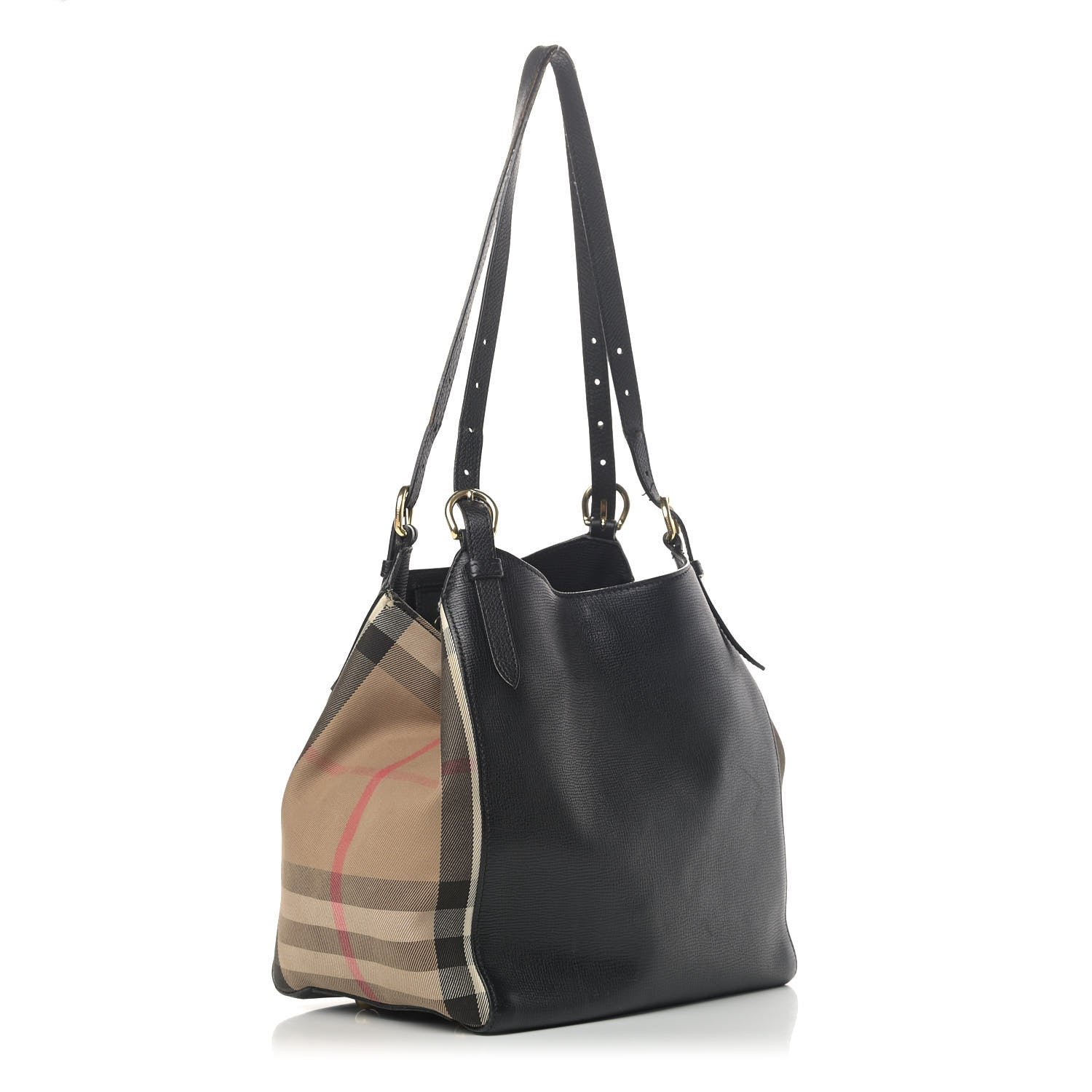 Burberry Grainy Calfskin House Check Small Canterbury Black 2 of 7