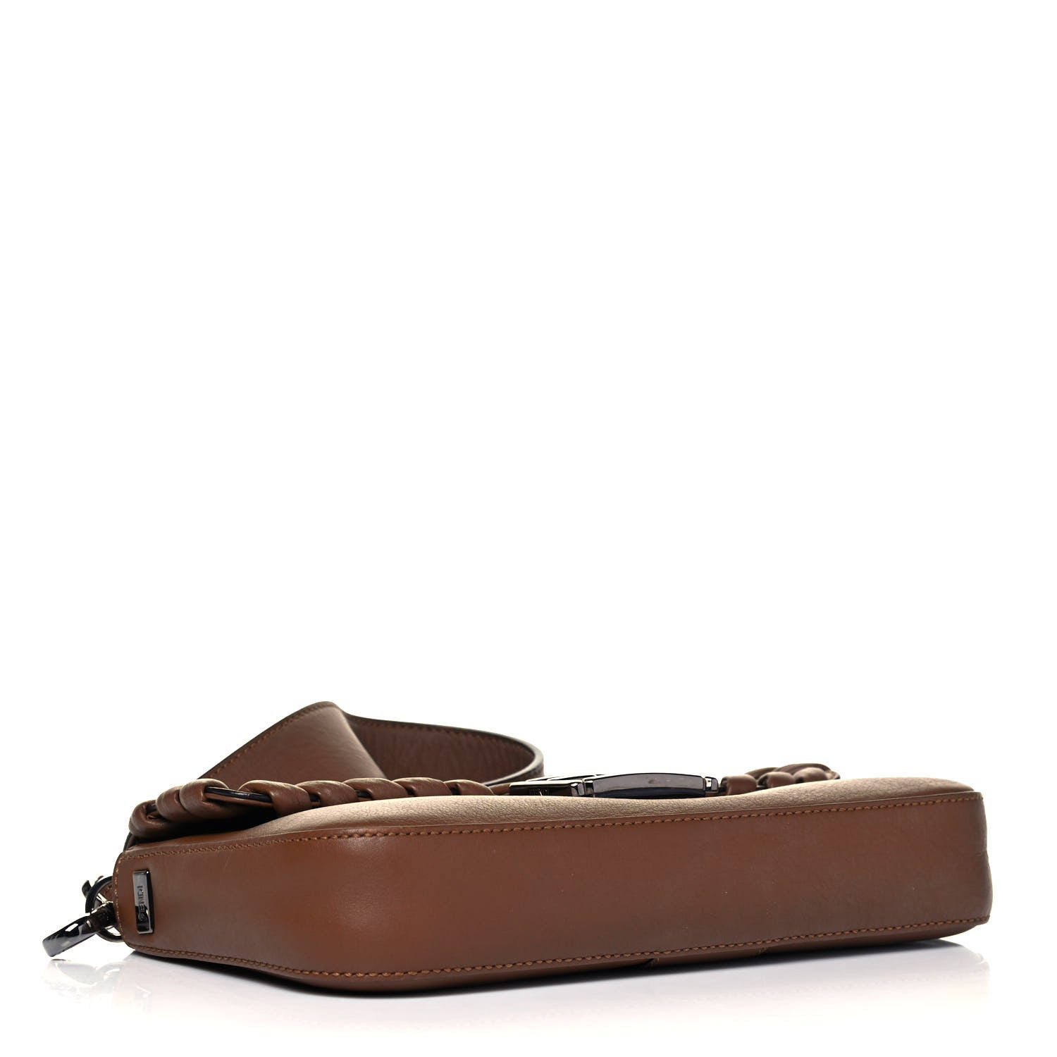 Fendi Vitello Dolce Lace Up Baguette Brownie 4 of 9