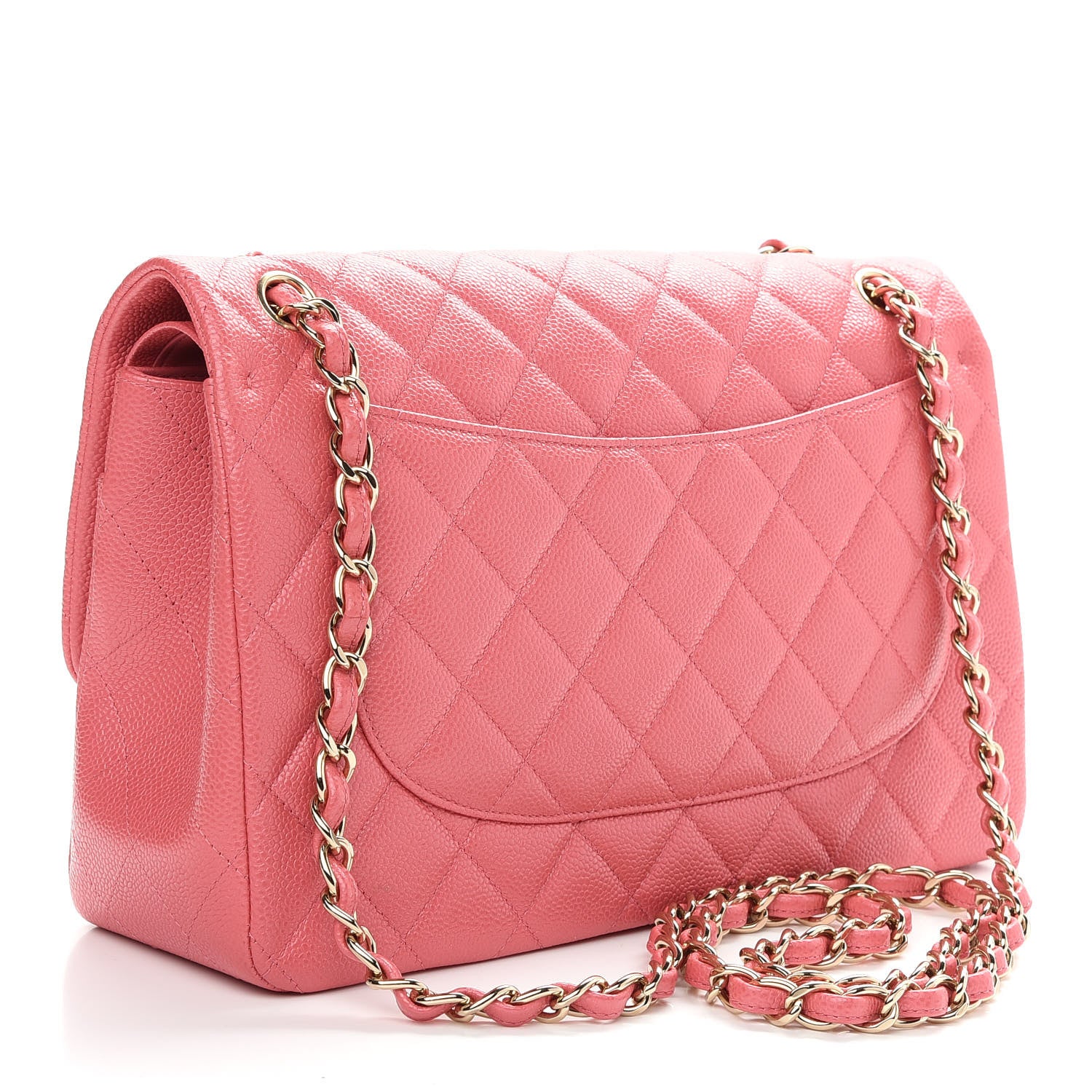 Chanel Caviar Quilted Jumbo Double Flap Dark Pink 3 of 9