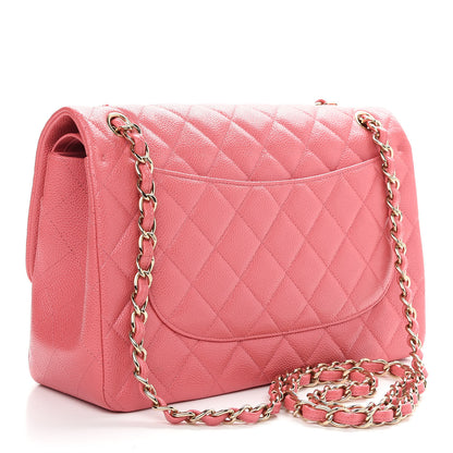 Chanel Caviar Quilted Jumbo Double Flap Dark Pink 3 of 9