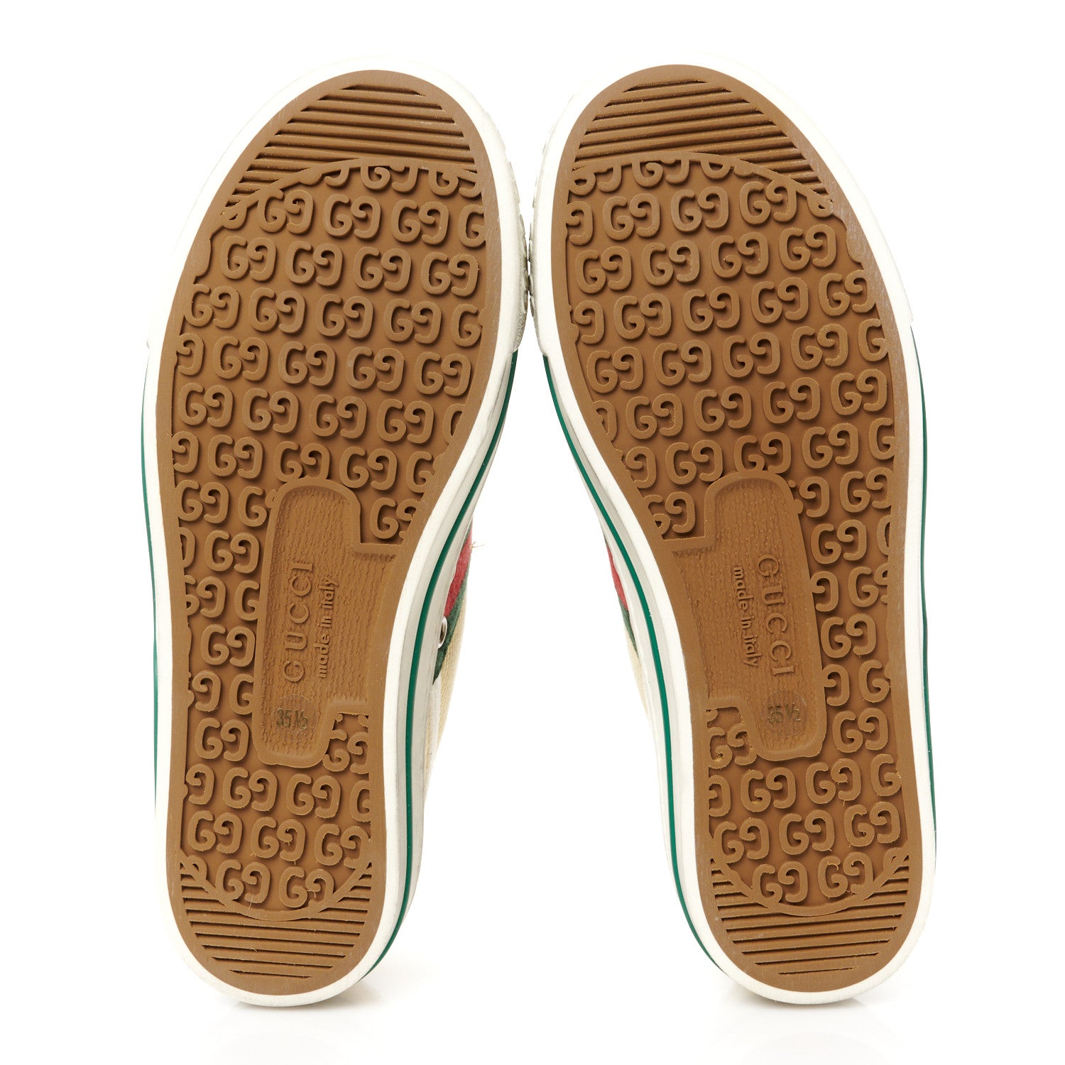 Gucci Canvas Web Womens 1977 Tennis Sneakers 35.5 Burro Mystic White 5 of 8