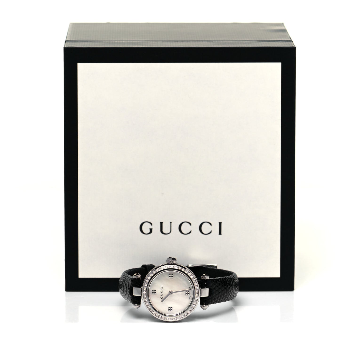 Stainless Steel Lizard Diamond Bezel Mother of Pearl 27mm Diamantissima Quartz Watch