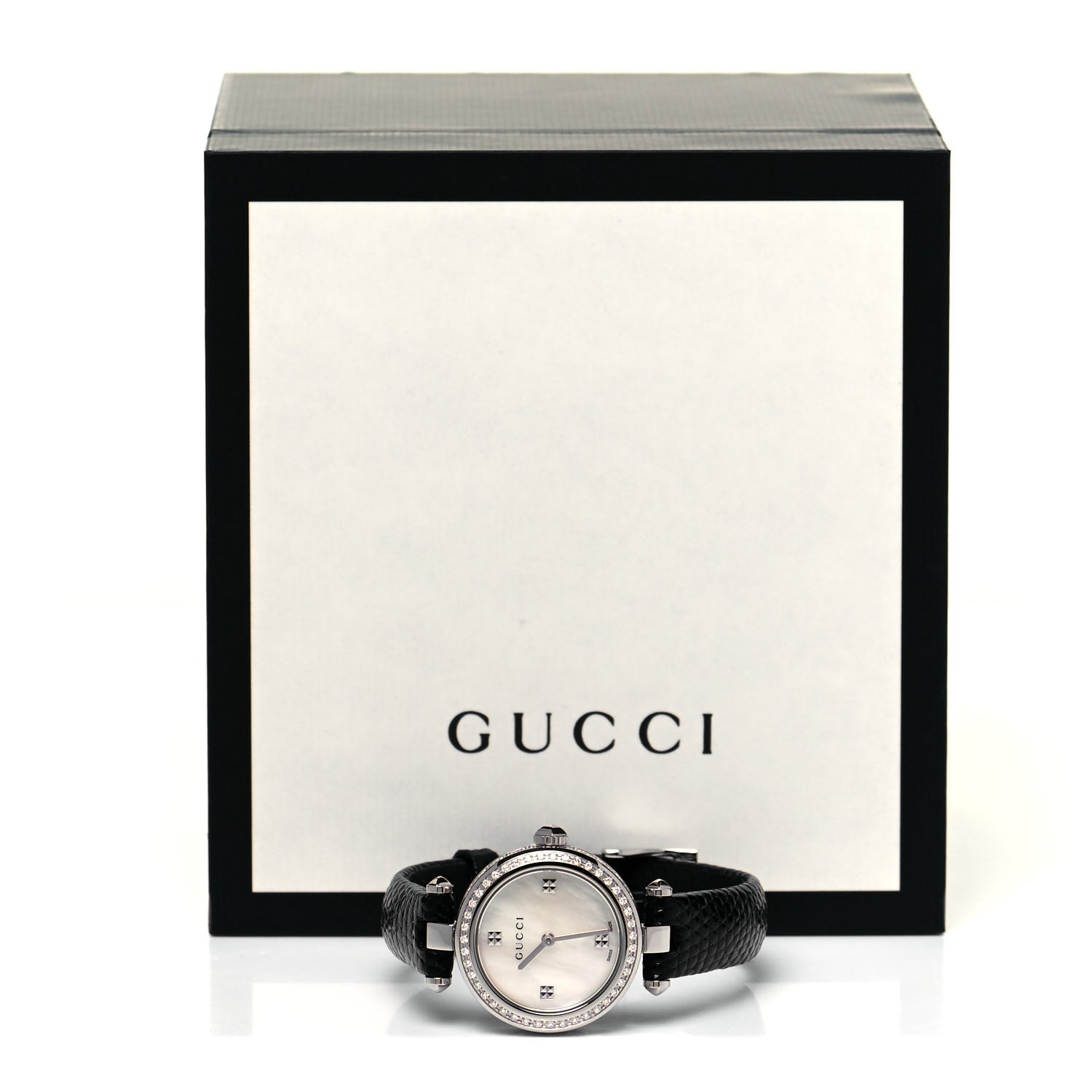 Gucci Stainless Steel Lizard Diamond Bezel Mother of Pearl 27mm Diamantissima Quartz Watch 5 of 5