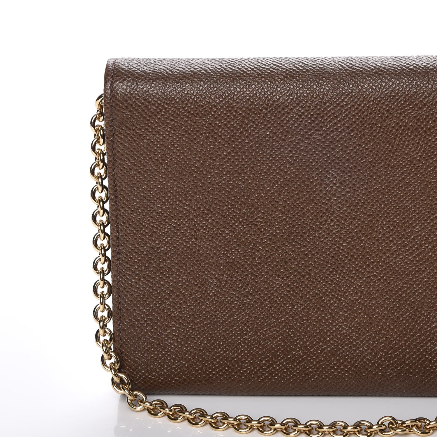 Dolce & Gabbana Dauphine Chain Flap Clutch Brown 12 of 12