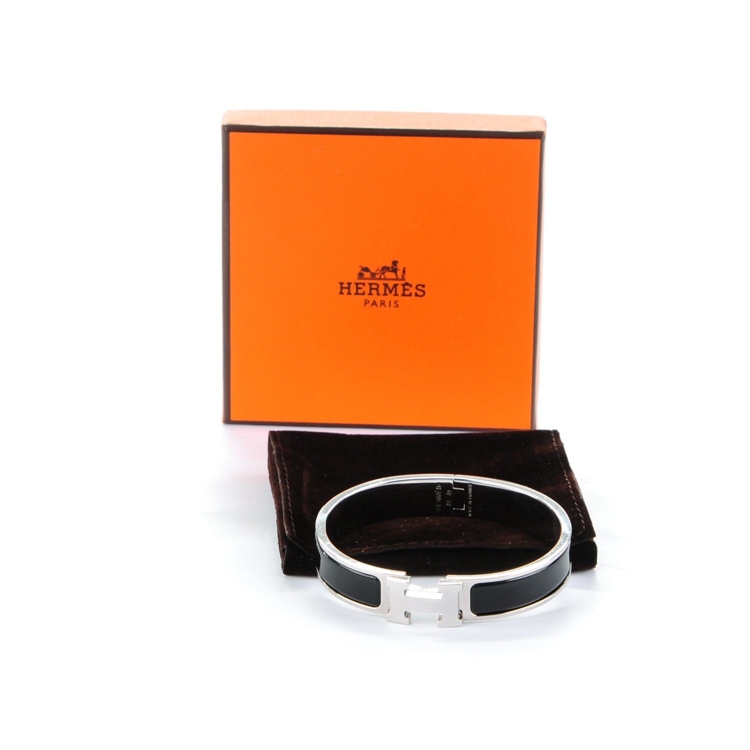 Hermes Enamel Narrow Clic Clac H Bracelet GM Black 5 of 5