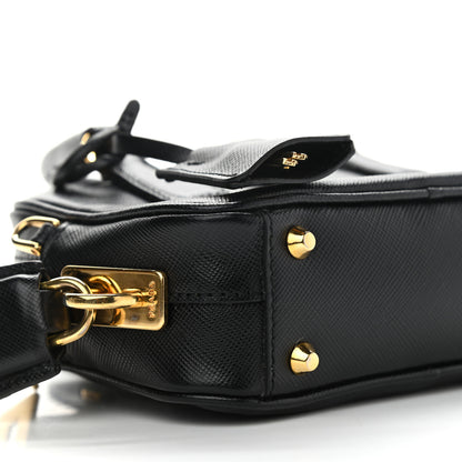 Prada Saffiano Lux Mini Top Handle Crossbody Bag Black 10 of 12
