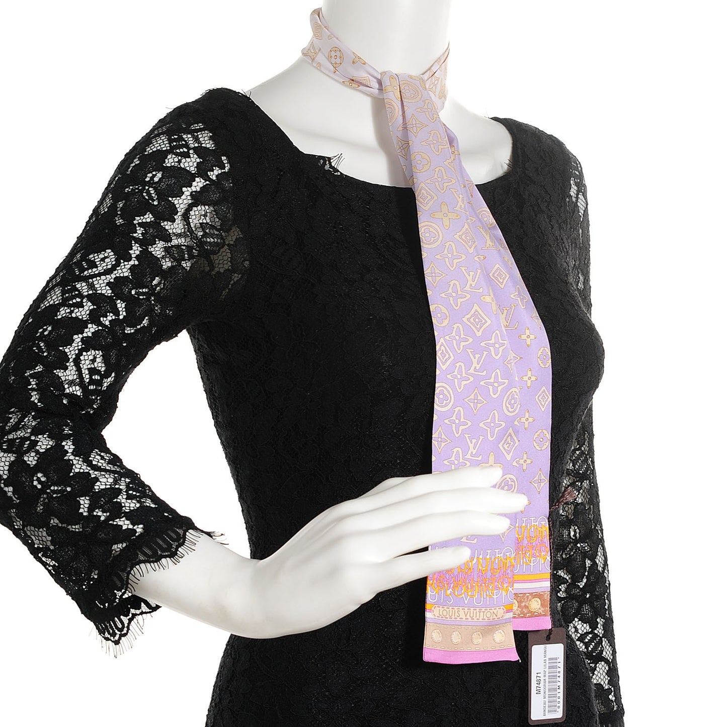 Silk Monogram Map Bandeau Lilac