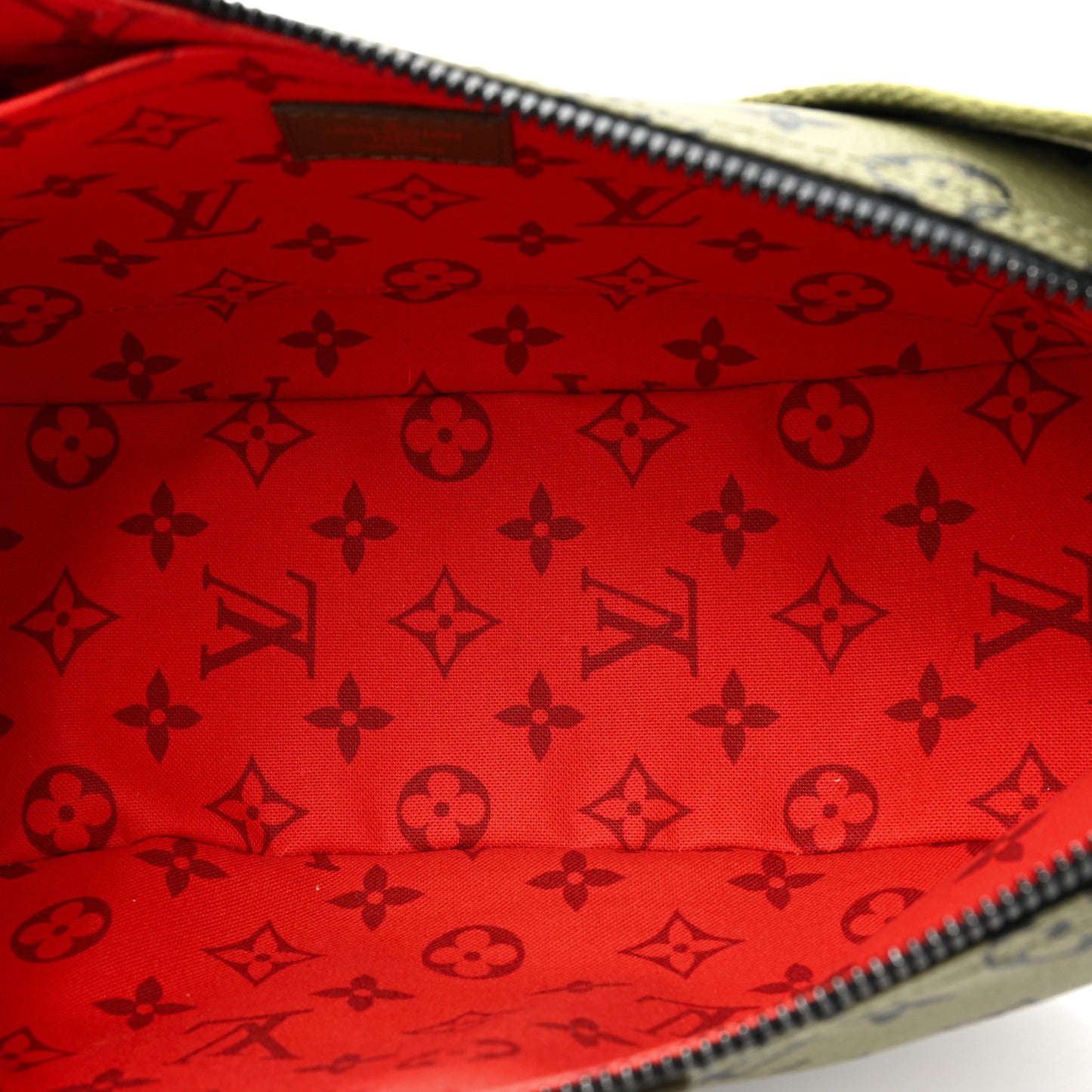 Monogram Hamac Bag Khaki Green Vermillion Red
