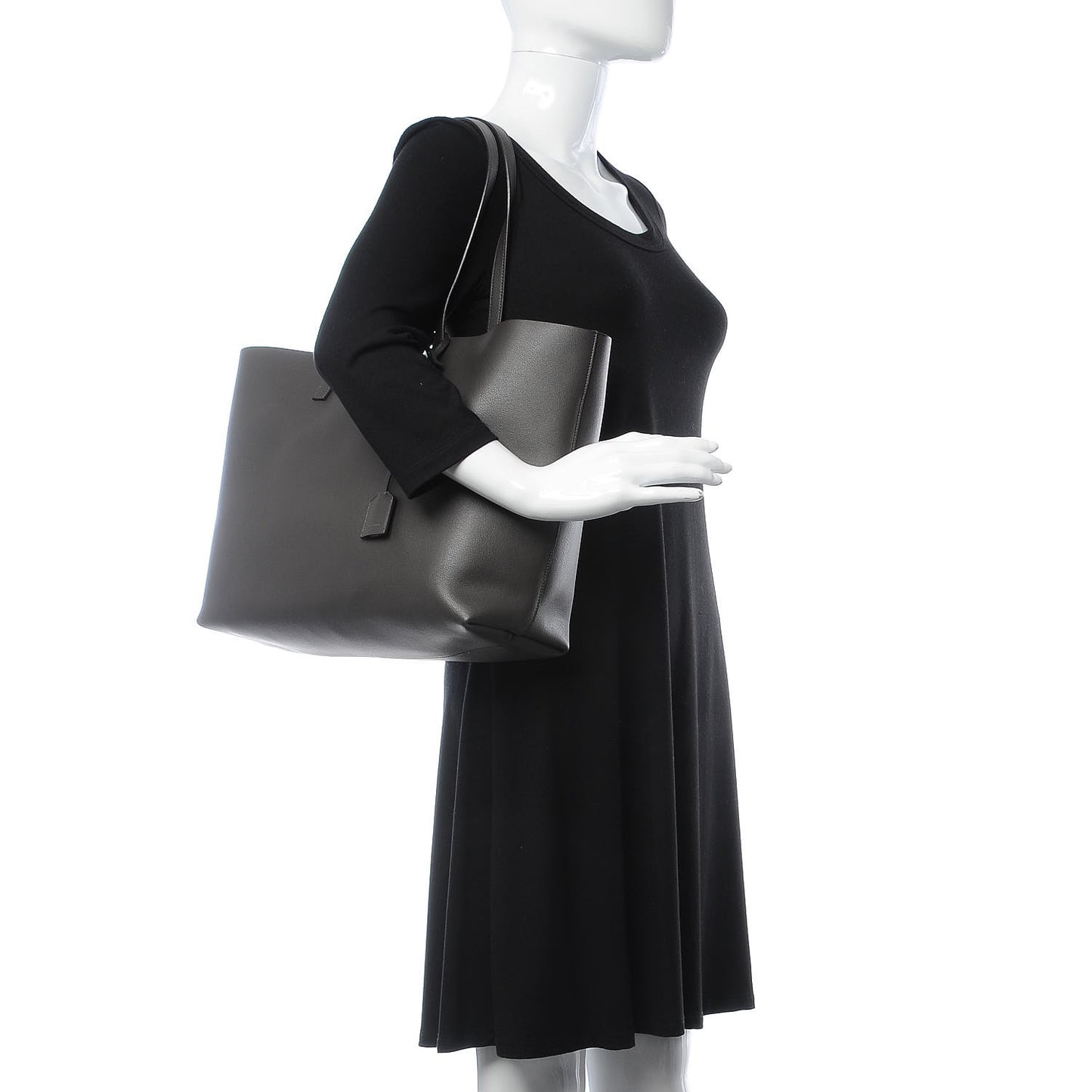 Calfskin Large Shopping Tote Coal