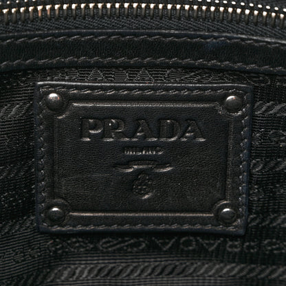 Prada Lambskin Embossed Pouch Black 6 of 6