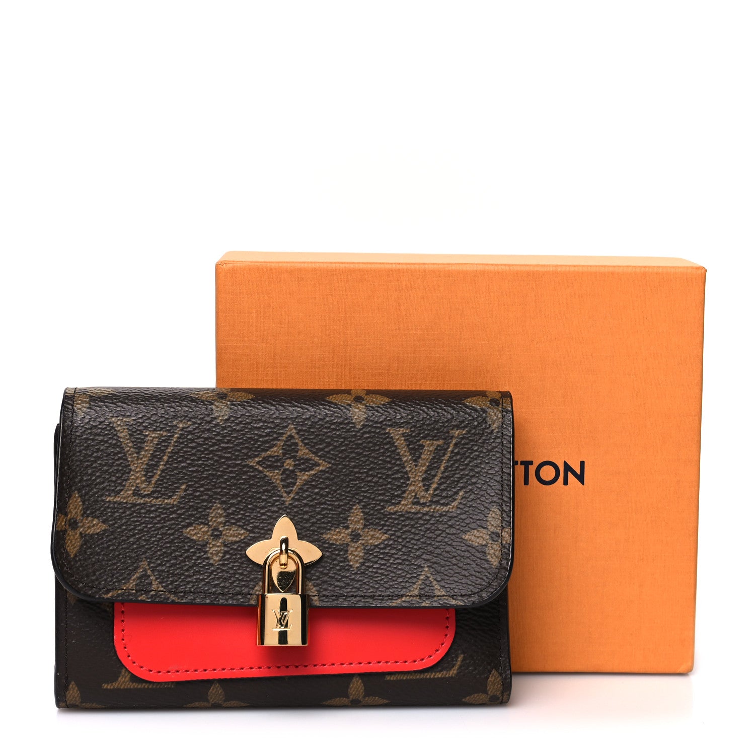 Louis Vuitton Monogram Flower Lock Compact Wallet Coquelicot 11 of 11