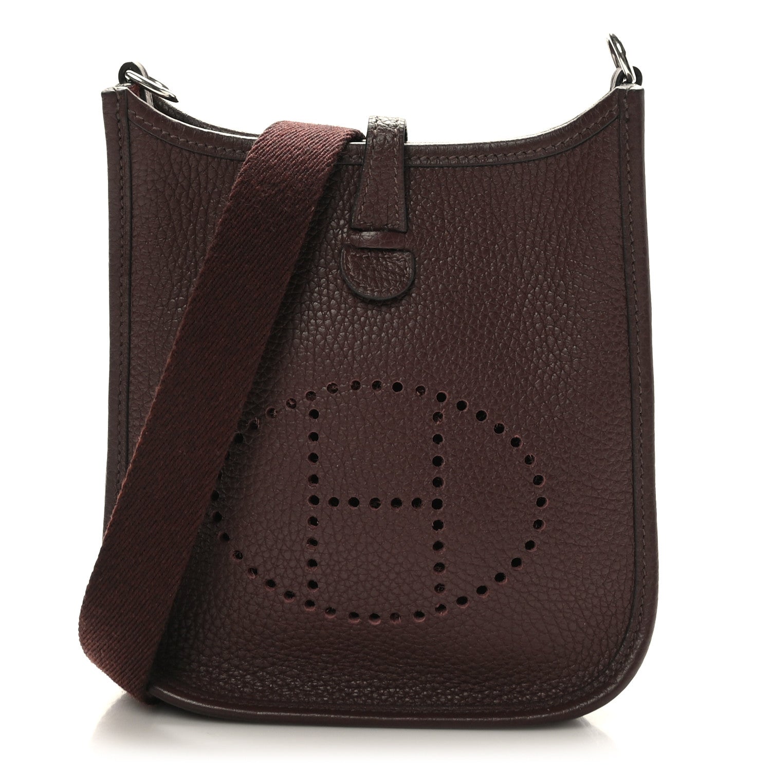 Hermes Taurillon Clemence Evelyne TPM Rouge Sellier 1 of 9