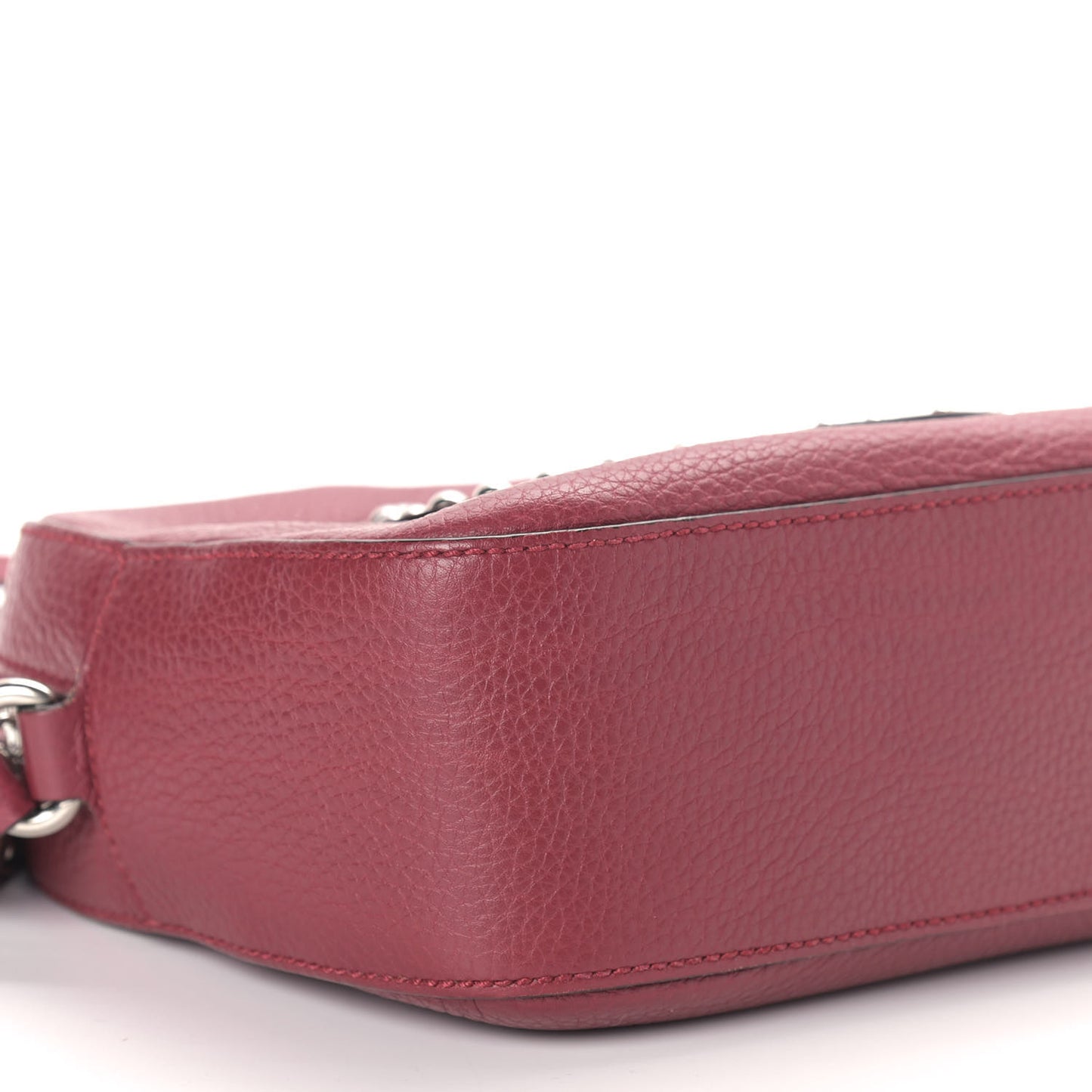 Pebbled Calfskin Studded Small Soho Disco Bag Soft Burgundy