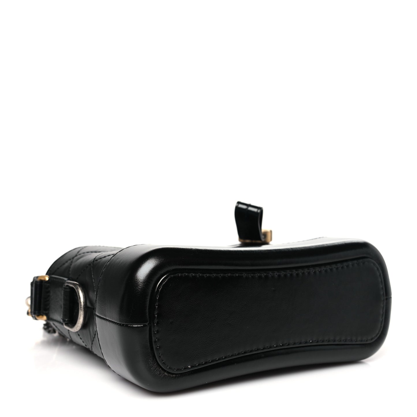 Aged Calfskin Quilted Small Gabrielle Hobo Black