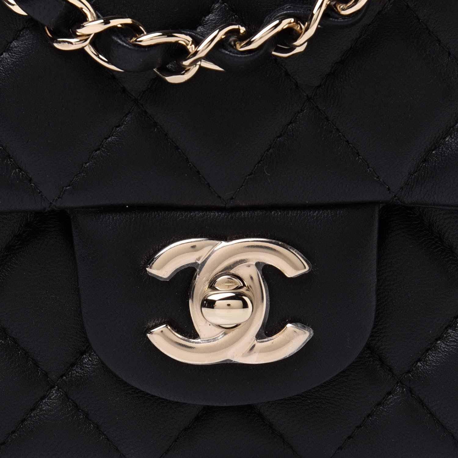 Chanel Lambskin Quilted Mini Rectangular Flap Black 8 of 12