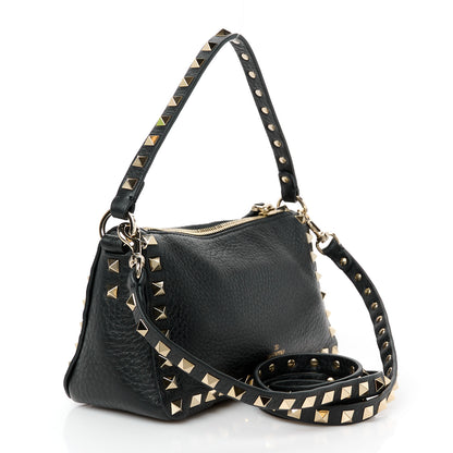 Valentino Garavani Grained Calfskin Small Rockstud All Over Crossbody Bag Black 3 of 10