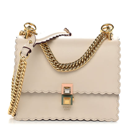 Fendi Vitello Liberty Scalloped Studded Small Kan I Shoulder Bag Camelia 1 of 12
