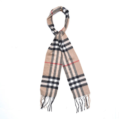 Burberry Cashmere Giant Check Skinny Scarf Camel 1 of 4