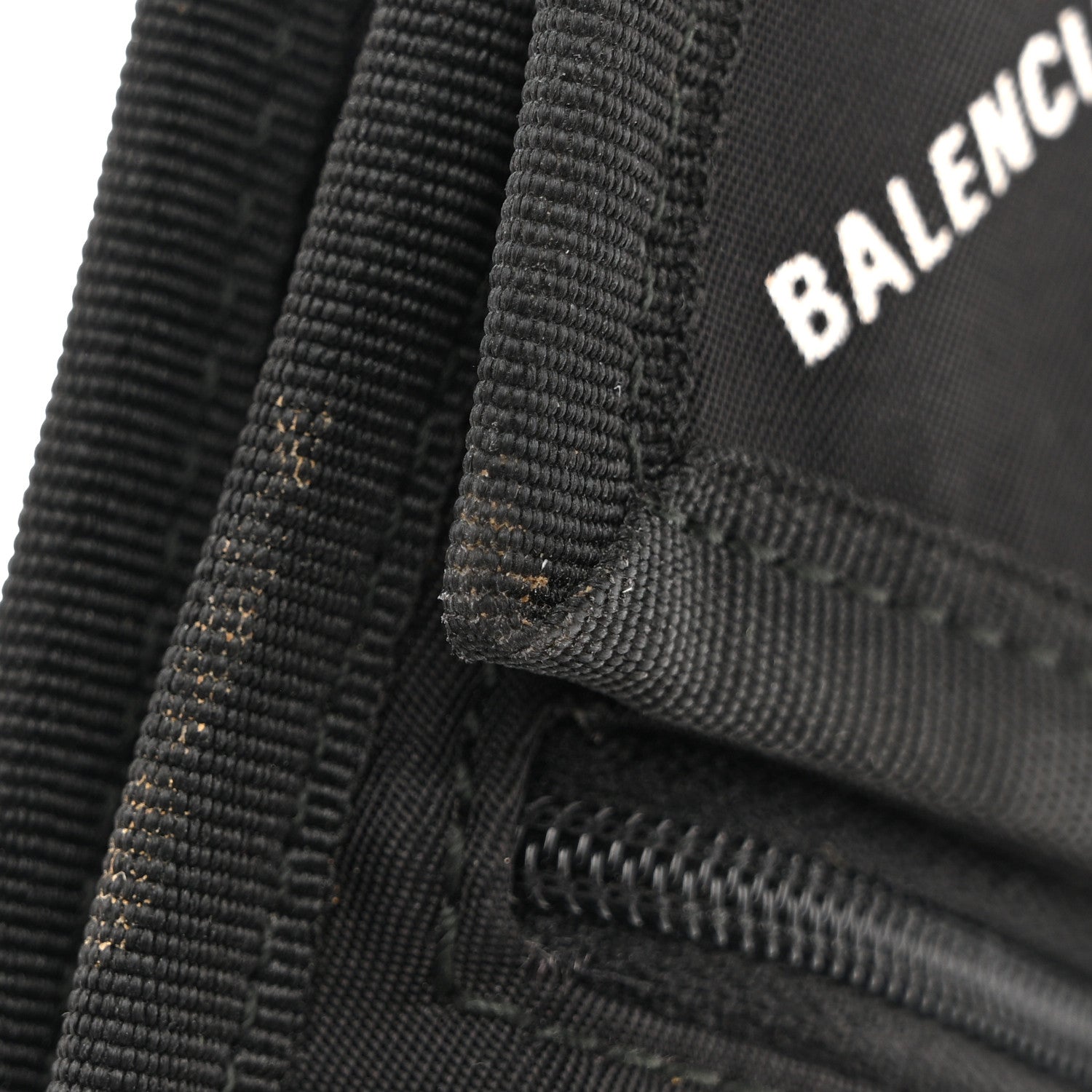 Balenciaga Nylon Allover Logo Small Explorer Crossbody Pouch Black White 12 of 12