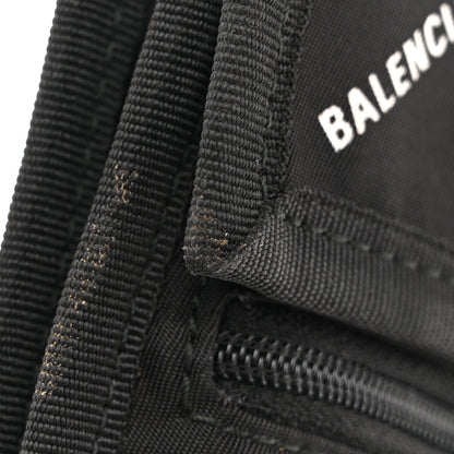 Balenciaga Nylon Allover Logo Small Explorer Crossbody Pouch Black White 12 of 12