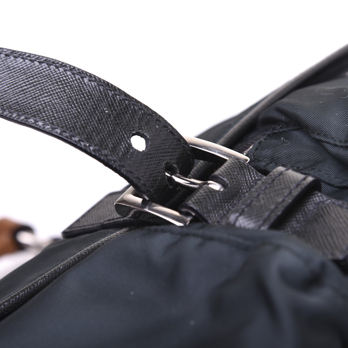 Tessuto Nylon Saffiano Shoulder Bag Dark Green