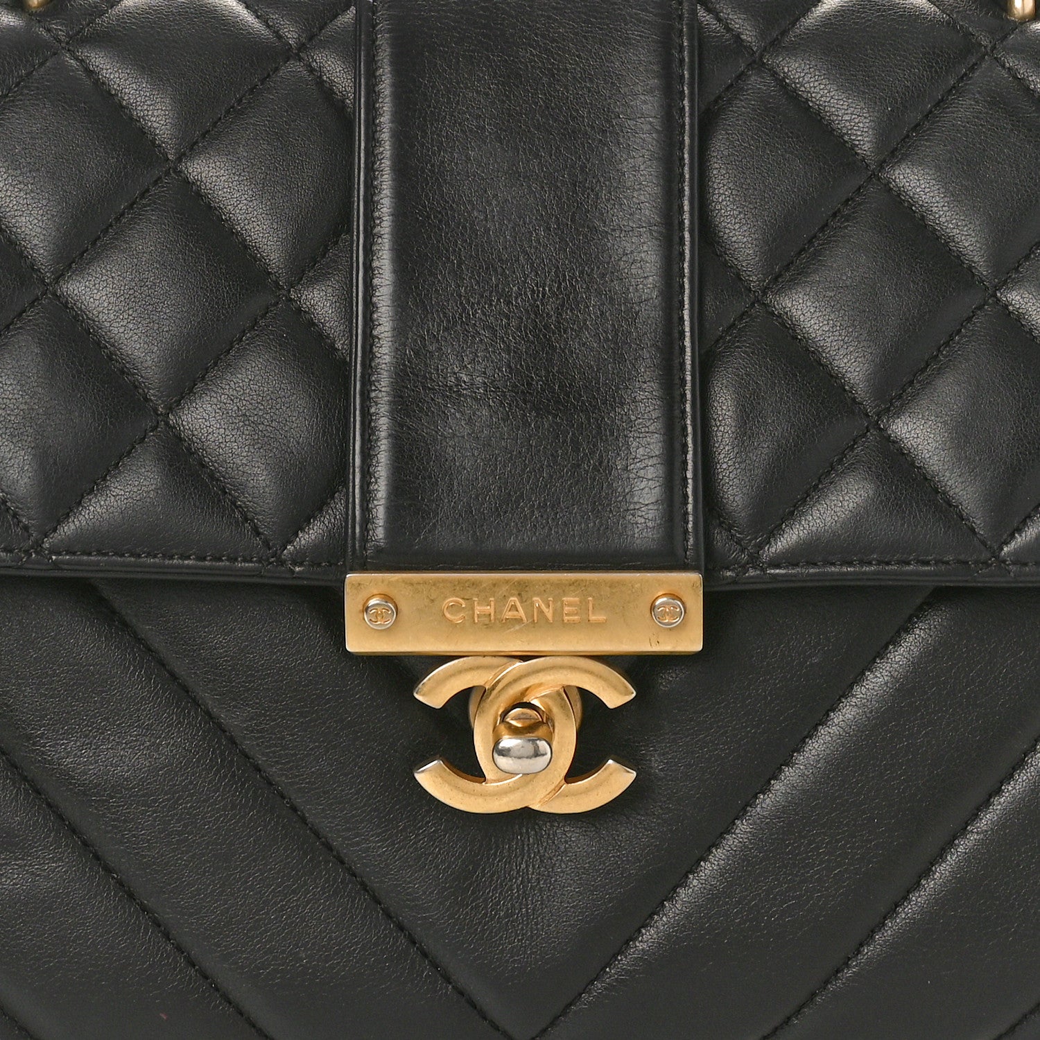 Chanel Calfskin Quilted Chevron In The City Bag Black 8 of 11