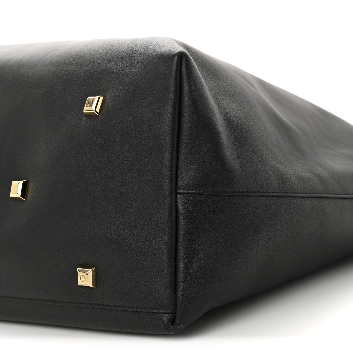Salvatore Ferragamo Calfskin Studio Tote Black 10 of 10