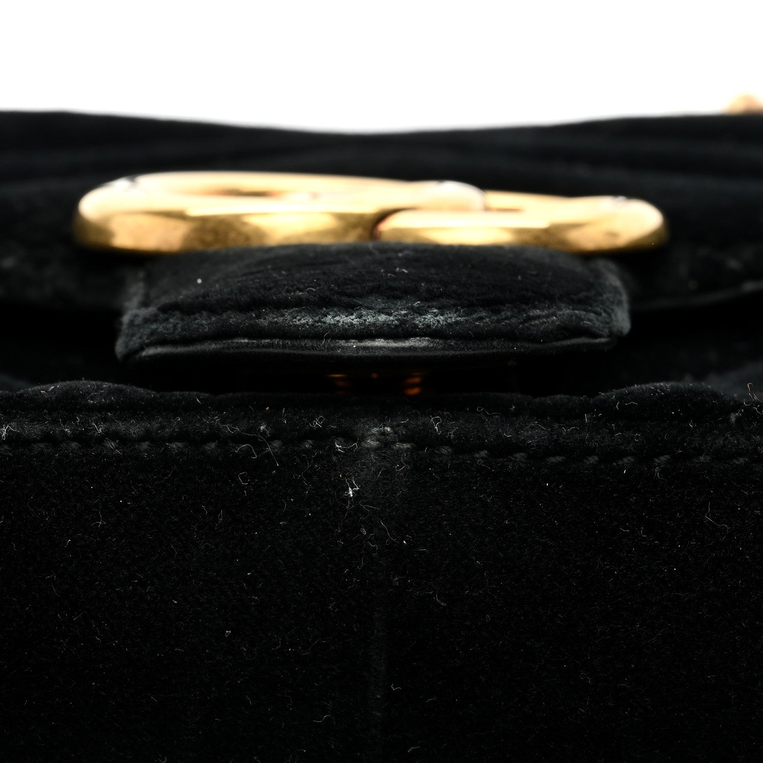 Gucci Velvet Matelasse Mini GG Marmont Shoulder Bag Black 11 of 11