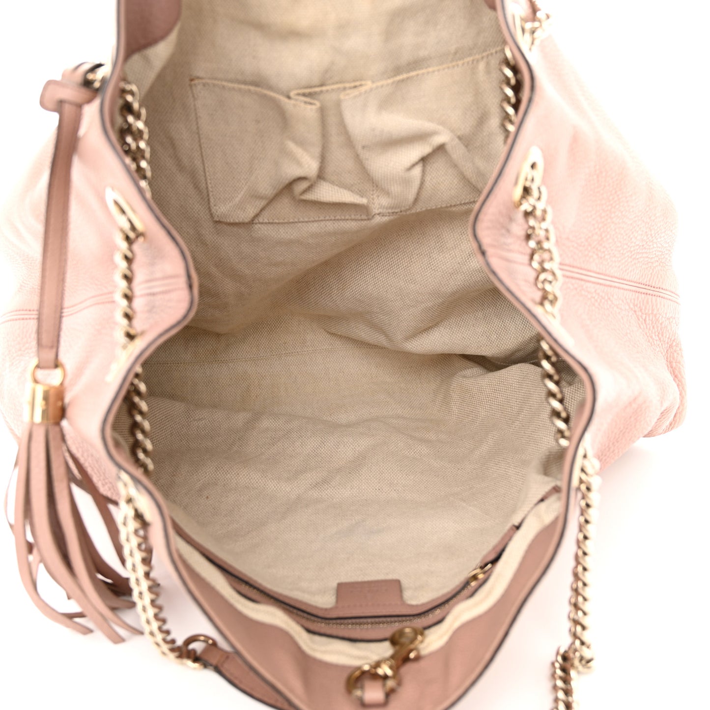 Pebbled Calfskin Large Soho Chain Shoulder Bag Dark Cipria
