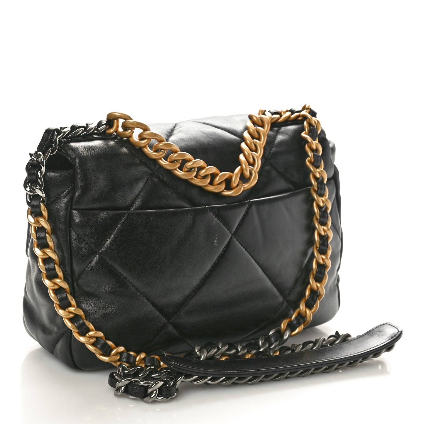 Lambskin Quilted Medium Chanel 19 Flap Black