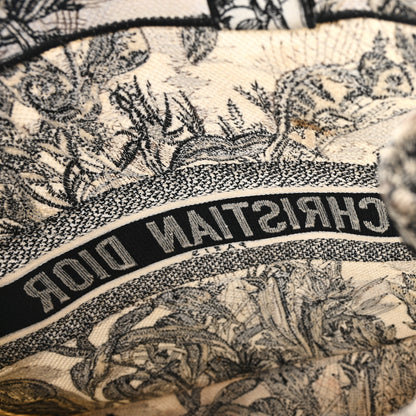 Christian Dior Canvas Embroidered Toile De Jouy Book Tote White Black 13 of 13